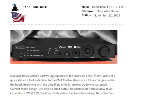 HEADPHONE.GURU: the CMA Fifteen has well earned its status as flagship offering exceptional musicality