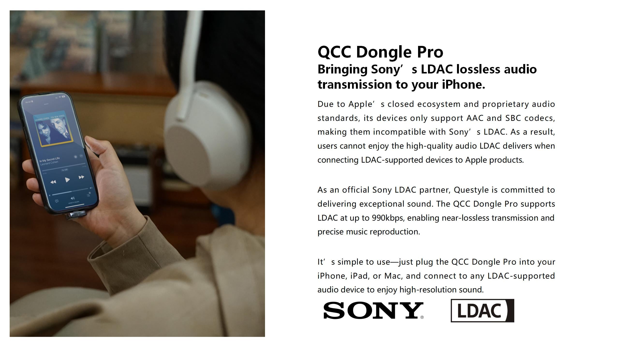 Questyle QCC Dongle Pro Lossless Bluetooth Transmitter
